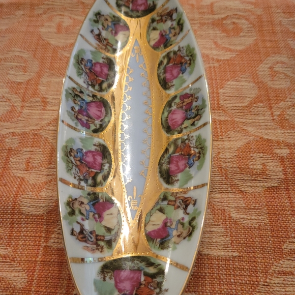 Vintage Victorian style dish / trinket gold Arnant Creations Japan 11102 - Picture 2 of 10